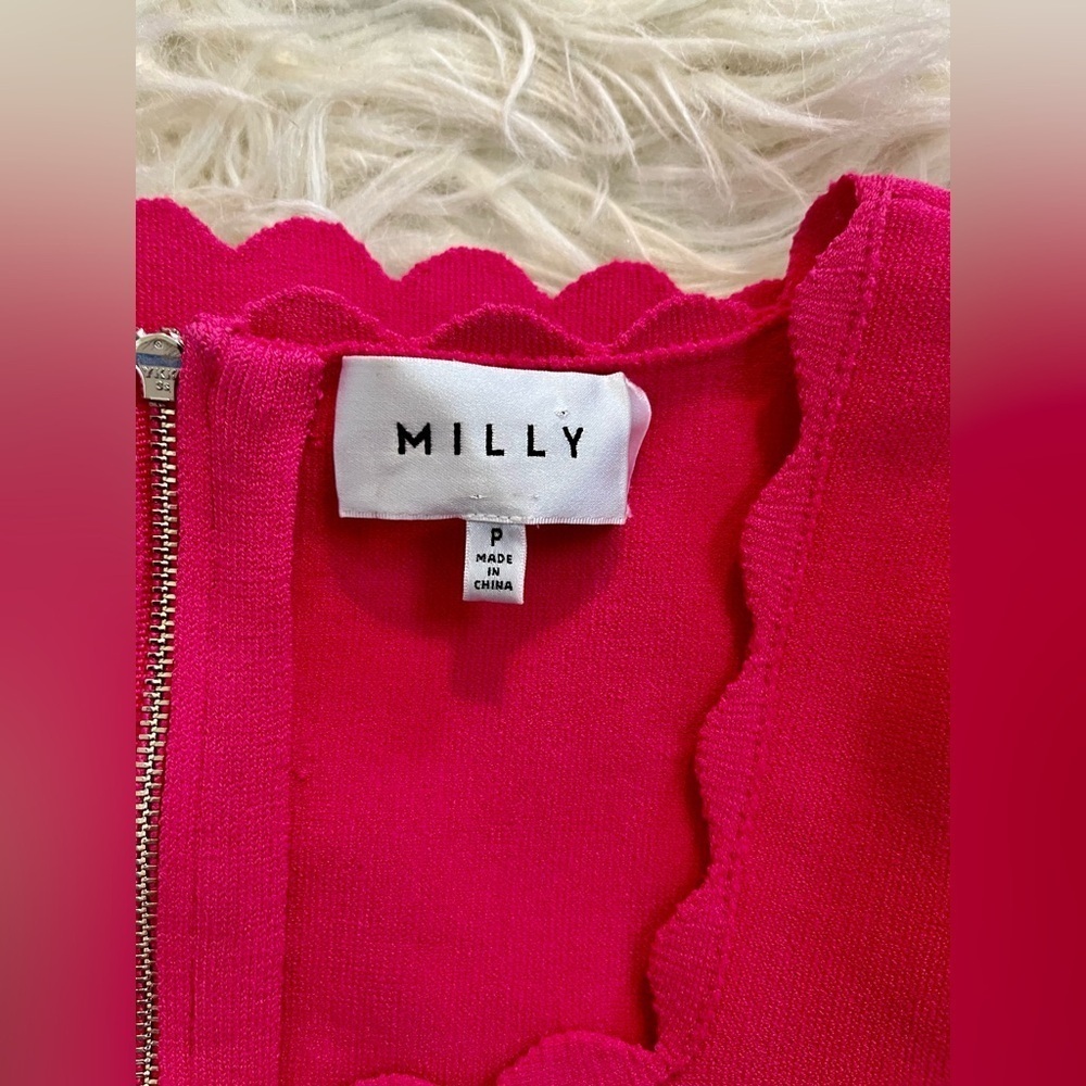 MILLY | Scallop Neck Fit and Flare Dress - Picture 5 of 12